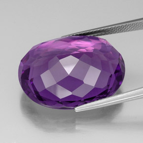 Ametista naturale viola da 30,82 ct, taglio ovale, VVS