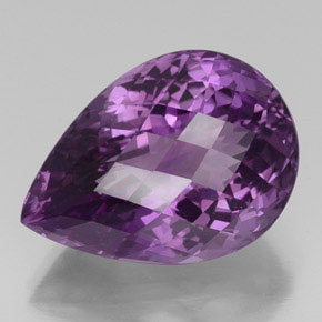 Ametista naturale viola da 27,20 ct, taglio a pera, VVS