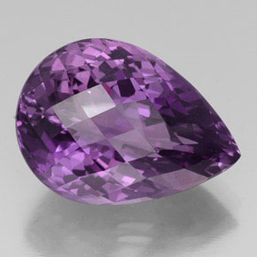 Ametista naturale viola da 27,20 ct, taglio a pera, VVS