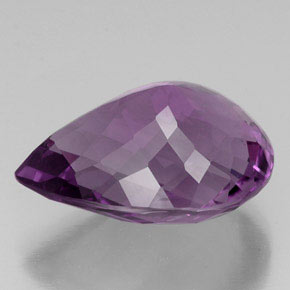 Ametista naturale viola da 27,20 ct, taglio a pera, VVS