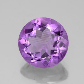 Ametista naturale viola da 2,90 ct, taglio rotondo, VVS-VS