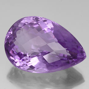 Ametista naturale viola da 57,89 ct, taglio a pera, VS