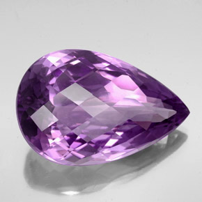 Ametista naturale viola da 74,05 ct, taglio a pera, IF