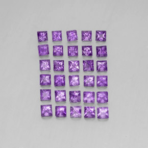 Ametista naturale viola da 3,77 ct, quadrato, VS