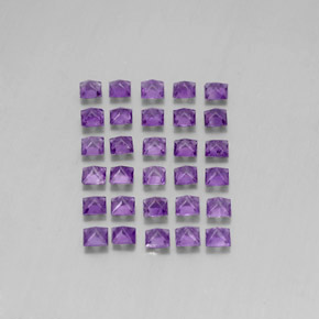 Ametista naturale viola da 3,77 ct, quadrato, VS