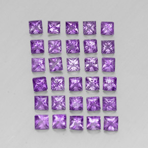 Ametista naturale viola da 3,73 ct, quadrato, VS