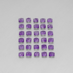 Ametista naturale viola da 3,73 ct, quadrato, VS