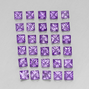 Ametista naturale viola da  ct, quadrato, VS