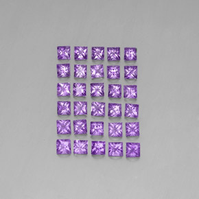 Ametista naturale viola da 3,59 ct, quadrato, VS
