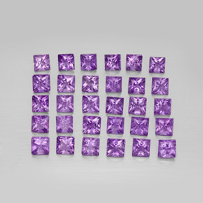 Ametista naturale viola da  ct, quadrato, VS