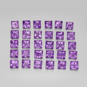 Ametista naturale viola da  ct, quadrato, VS