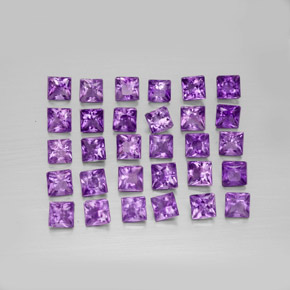 Ametista naturale viola da  ct, quadrato, VS
