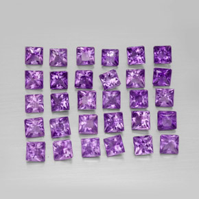 Ametista naturale viola da  ct, quadrato, VS