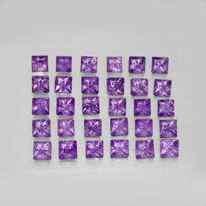Ametista naturale viola da  ct, quadrato, VS