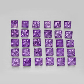 Ametista naturale viola da  ct, quadrato, VS