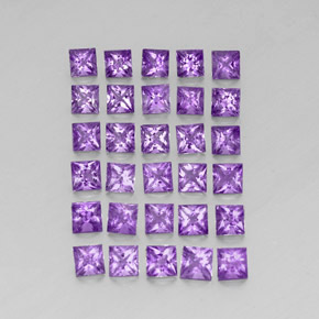Ametista naturale viola da  ct, quadrato, VS