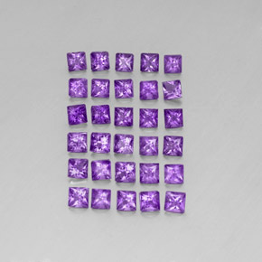 Ametista naturale viola da 3,79 ct, quadrato, VS