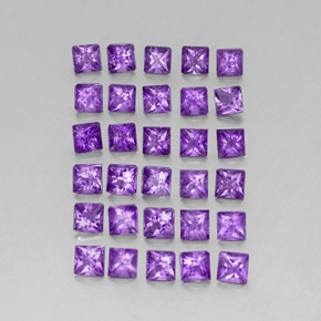 Ametista naturale viola da 3,79 ct, quadrato, VS