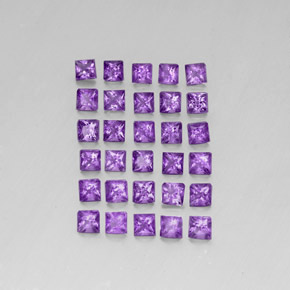 Ametista naturale viola da 3,81 ct, quadrato, VS