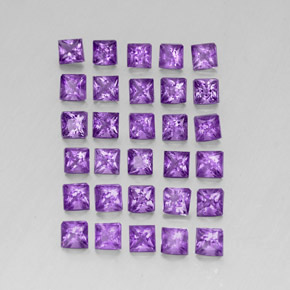 Ametista naturale viola da 3,81 ct, quadrato, VS