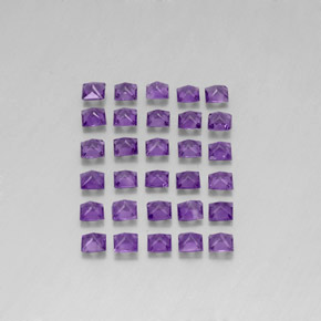 Ametista naturale viola da 3,81 ct, quadrato, VS
