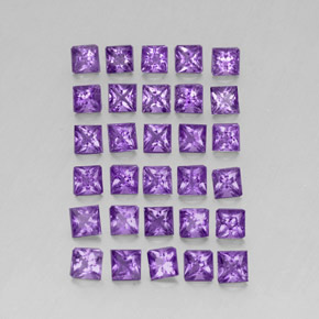 Ametista naturale viola da  ct, quadrato, VS