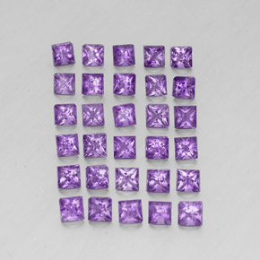 Ametista naturale viola da 3,64 ct, quadrato, VS