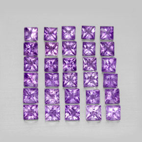 Ametista naturale viola da  ct, quadrato, VS