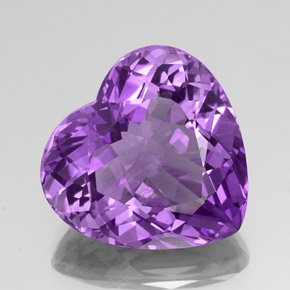 Ametista naturale viola da 20,85 ct, a forma di cuore, VVS-VS