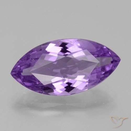 Ametista Viola medio naturale da 5.15 ct, Taglio marquise, VS-SI