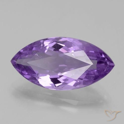 Ametista Viola medio naturale da 5.15 ct, Taglio marquise, VS-SI