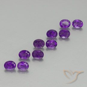 Gemme di Ametista viola vivido naturale da 3.83 ct, Ovale, VS
