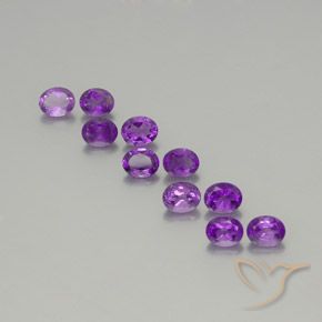 Gemme di Ametista Viola Intenso naturale da 3.67 ct, Ovale, VS