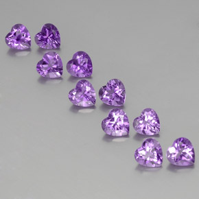 Gemme di Ametista Viola Intenso naturale da 7.37 ct, A forma di cuore, VS