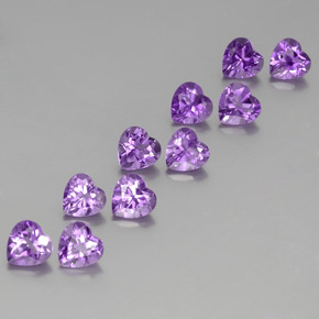 Gemme di Ametista Viola Intenso naturale da 7.37 ct, A forma di cuore, VS
