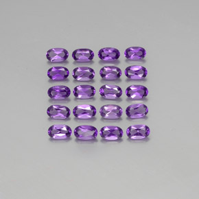 Gemme di ametista viola vivido naturale da 4,34 ct, taglio ovale, VVS-VS