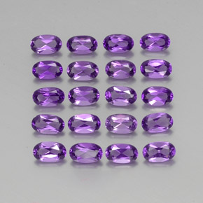 Gemme di ametista viola vivido naturale da 4,34 ct, taglio ovale, VVS-VS