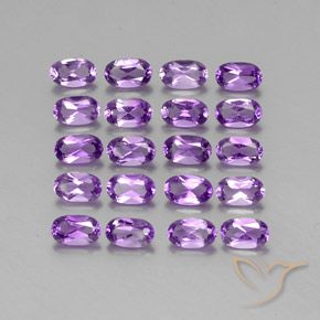 Gemme di Ametista viola vivido naturale da 4.31 ct, Ovale, VVS-VS