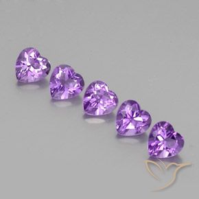 Gemme di Ametista viola vivido naturale da 3.52 ct, Cuore, VVS-VS