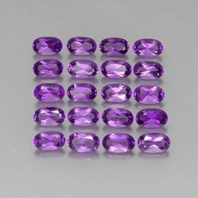 Gemme di Ametista viola vivido naturale da 4.65 ct, Taglio ovale, VVS-VS