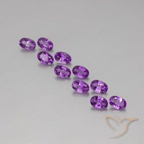 Gemme di Ametista Viola violaceo medio naturale da 4.09 ct, Ovale, VVS-VS