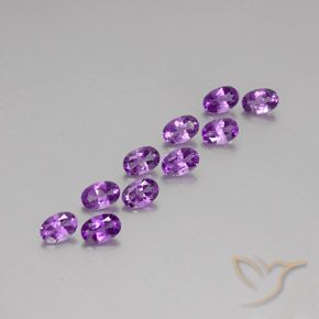 Gemme di Ametista Viola violaceo intenso naturale da 4.00 ct, Ovale, VVS-VS