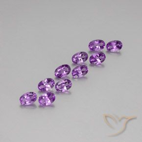 4.07ctw Naturale Viola violaceo intenso Ametista, Ovale, VVS-VS