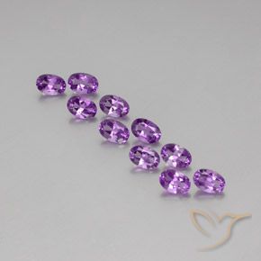 Gemme di Ametista Viola violaceo intenso naturale da 4.07 ct, Ovale, VVS-VS