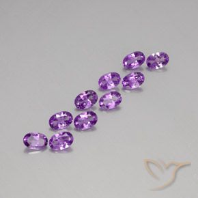 Gemme di Ametista Viola violaceo intenso naturale da 3.77 ct, Ovale, VS
