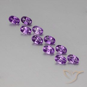 4.01ctw Naturale Viola violaceo medio Ametista, Ovale, VVS-VS
