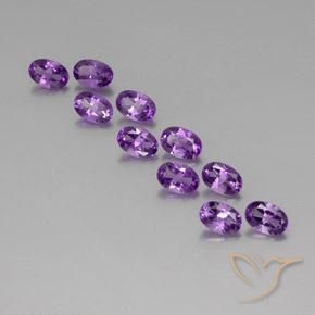 Gemme di Ametista Viola violaceo medio naturale da 4.05 ct, Ovale, VVS-VS