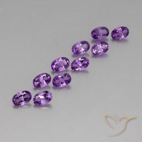Gemme di Ametista Viola violaceo medio naturale da 4.05 ct, Ovale, VVS-VS