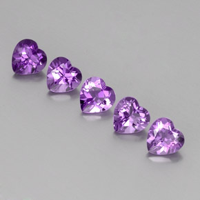 Gemme di Ametista Viola violaceo medio naturale da 3.60 ct, A forma di cuore, VVS-VS