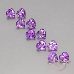 7.04ctw Naturale violaceo Ametista, Cuore, VVS-VS